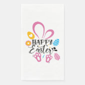 Serviette En Papier Joyeux lapin mignon de Pâques avec oeufs de Pâques (Devant)