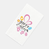 Serviette En Papier Joyeux lapin mignon de Pâques avec oeufs de Pâques (Coin)