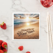 Serviette En Papier Joyeux lever du soleil de la plage du Nouvel An (En situation)
