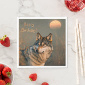 Serviette En Papier Joyeux Loup d'anniversaire (En situation)