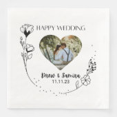 Serviette en papier Joyeux Mariage (Devant)