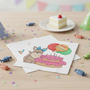 Serviette En Papier Joyeux Marionnette d'anniversaire