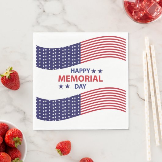 Serviette En Papier Joyeux Memorial Day (En situation)