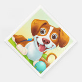 Serviette En Papier Joyeux mignon chien souriant (Coin)