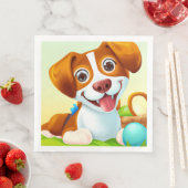 Serviette En Papier Joyeux mignon chien souriant (En situation)