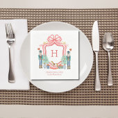 Serviette En Papier Joyeux monogramme de noisette de Noël