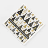 Serviette En Papier Joyeux Motif de Noël en or noir #25 ID1009 (Coin)