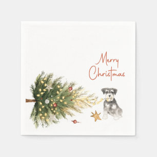 Serviette En Papier Joyeux Motif de Noël Napkins   Festive