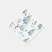Serviette En Papier Joyeux Motif des Snowmen (Coin)