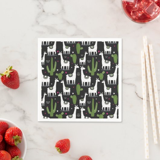 Serviette En Papier Joyeux Motif Llama (En situation)