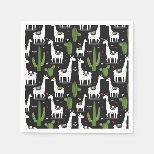 Serviette En Papier Joyeux Motif Llama (Devant)