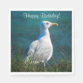 Serviette En Papier Joyeux mouette d'anniversaire (Devant)