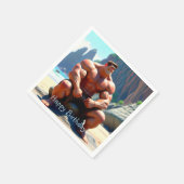Serviette En Papier Joyeux Muscleman d'anniversaire (Coin)