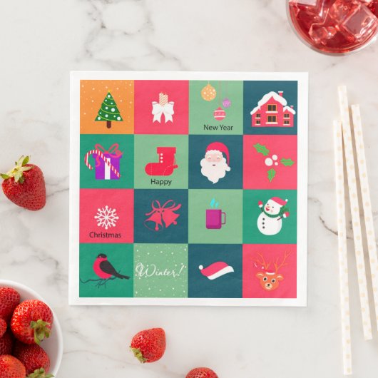 Serviette En Papier Joyeux Noël (En situation)