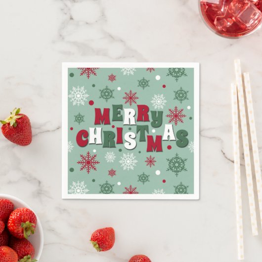 Serviette En Papier Joyeux Noël (En situation)