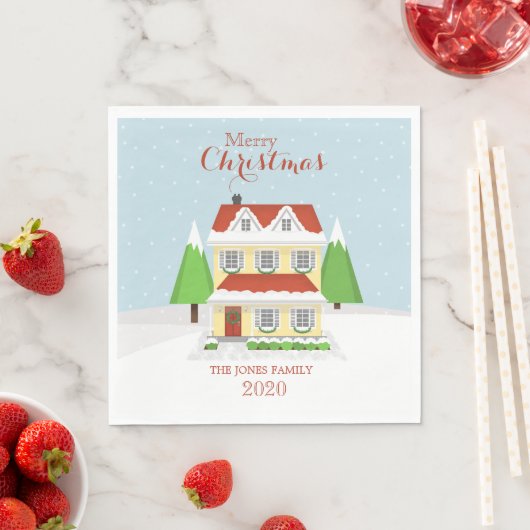 Serviette En Papier Joyeux Noël (En situation)