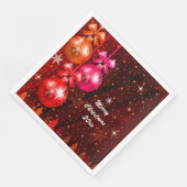 Serviette En Papier Joyeux Noël 20XX Ajouter Année Texte Rouge rose Br (Coin)