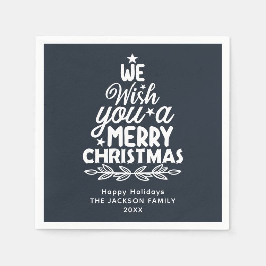 Serviette En Papier Joyeux Noël 2 photo or Foil Carte postale (Devant)