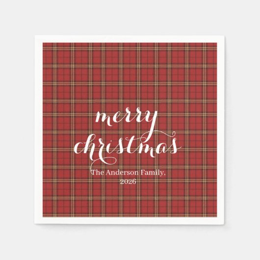 Serviette En Papier Joyeux Noël à plat classique - (Devant)