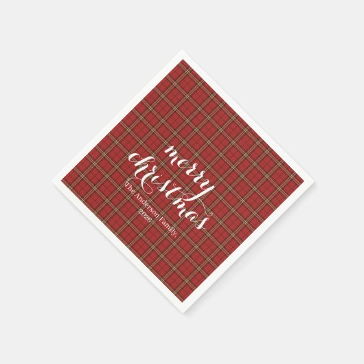 Serviette En Papier Joyeux Noël à plat classique - (Coin)