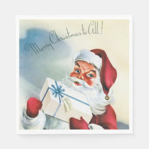 Serviette En Papier Joyeux Noël à tous (Père Noël Vintage)