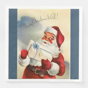 Serviette En Papier Joyeux Noël à tout le Père Noël vintage