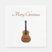 Serviette En Papier Joyeux Noël Acoustic Guitare Musical (Devant)