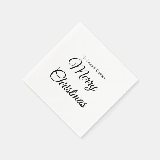 Serviette En Papier Joyeux Noël ajouter le nom texte personnalisé cade (Coin)