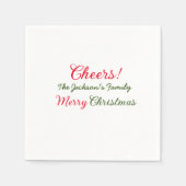Serviette En Papier joyeux noël applaudissements ajouter nom de famill (Devant)