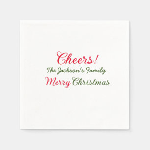 Serviette En Papier joyeux noël applaudissements ajouter nom de famill
