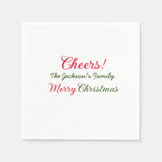 Serviette En Papier joyeux noël applaudissements ajouter nom de famill