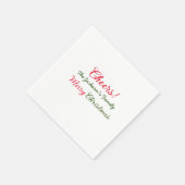 Serviette En Papier joyeux noël applaudissements ajouter nom de famill (Coin)