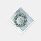 Serviette En Papier Joyeux Noël Aquarelle Holly Parties scintillant St (Coin)