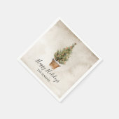 Serviette En Papier Joyeux Noël Arbre (Coin)