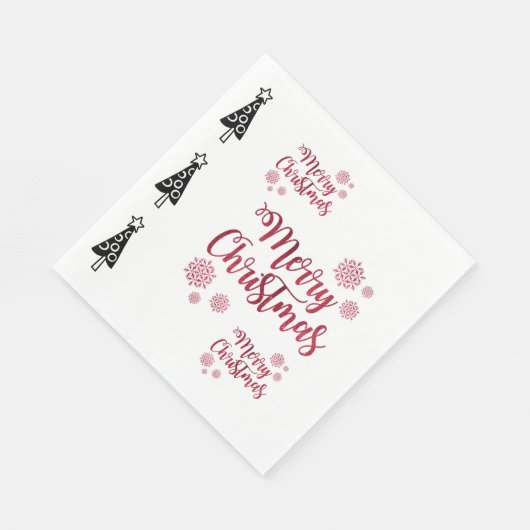 Serviette En Papier Joyeux Noël Arbres Papier serviettes, Arbres noirs (Coin)