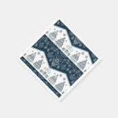 Serviette En Papier Joyeux Noel art populaire français bleu blanc ange (Coin)