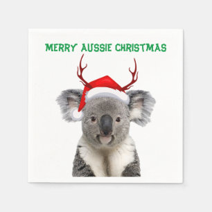 Serviette En Papier Joyeux Noël australien Koala