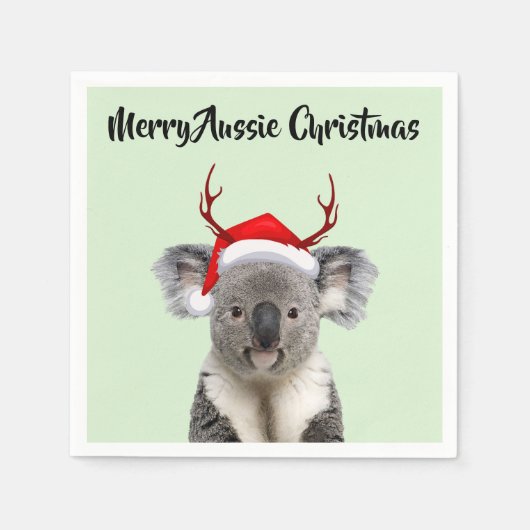 Serviette En Papier Joyeux Noël australien Koala (Devant)