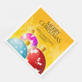 Serviette En Papier Joyeux Noël avec des ornements Festive (Coin)