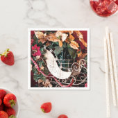 Serviette En Papier Joyeux Noël avec Gold Sleigh (En situation)