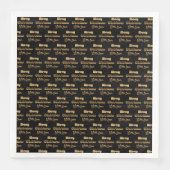 Serviette En Papier Joyeux Noël avec Love Gold Typographie noire (Devant)