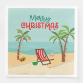 Serviette En Papier Joyeux Noël Beach Party (Devant)