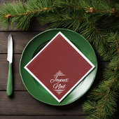 Serviette En Papier Joyeux Noel - blanc bordeaux