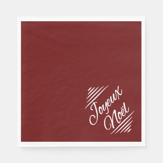Serviette En Papier Joyeux Noel - blanc bordeaux (Devant)