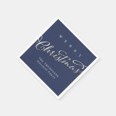 Serviette En Papier Joyeux Noël bleu marine (Coin)