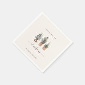 Serviette En Papier Joyeux Noël Boho Minimal Pine Trees (Coin)