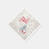 Serviette En Papier Joyeux Noël, Bokeh, Santa Claus, Pine Tree (Coin)