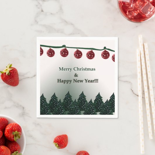 Serviette En Papier Joyeux Noël, Bonne année (En situation)