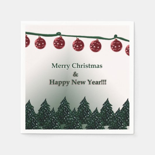 Serviette En Papier Joyeux Noël, Bonne année (Devant)