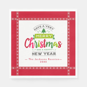 Serviette En Papier Joyeux Noël Bonne Année Lettre personnalisée